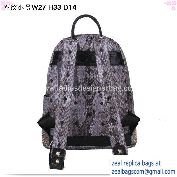 High Quality Replica Hot Sale MCM Armour Small Backpack Snake Leather MC2095S Grey